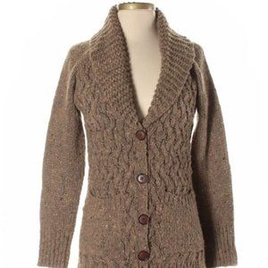 Cable knit button down chunky sweater